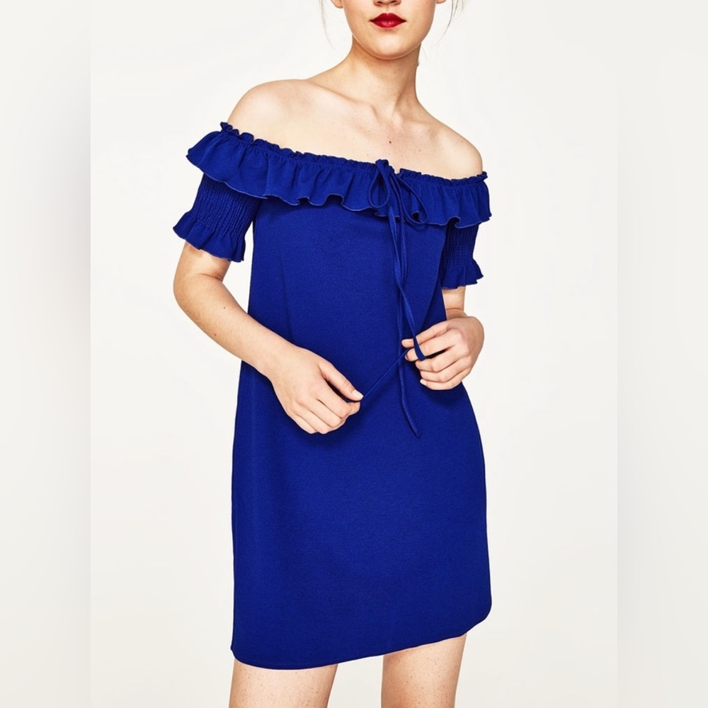 Zara frilled dress with bow.NWT